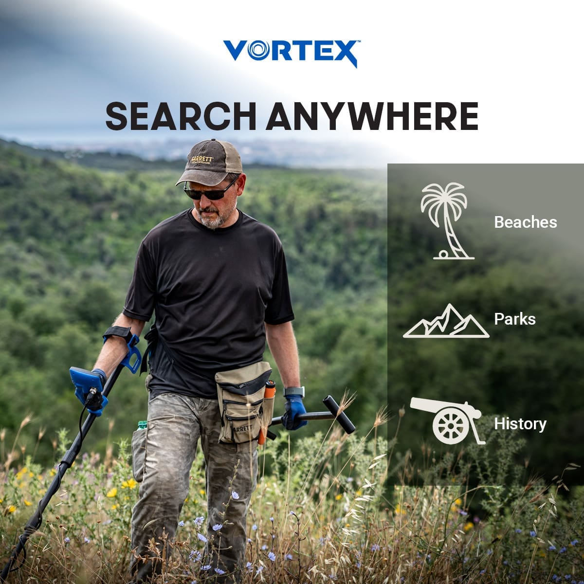 Kırıkkale Garrett Vortex VX5 Dedektör - Vortex ekran düzeni, hedef ID okumayı sade tutarak yeni kullanıcıyı hızlandırır.